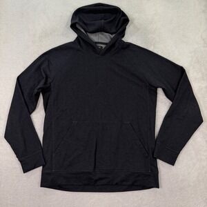 Proof Huckberry Mens Large Hoodie Pullover Black Raglan Sleeve Kangaroo Pocket